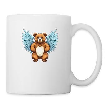 Braunbär mit Engelsflügeln - Tasse - Weiß - Rechts