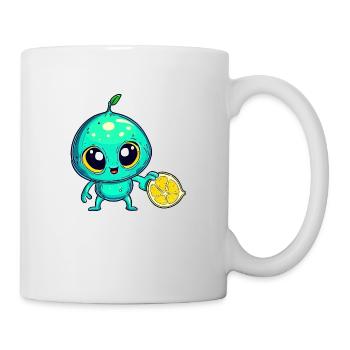 Alien Fruchtzauber: Süße Limone aus dem All - Tasse - Weiß - Rechts