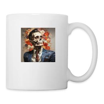 rough paintig of a low poly human paint - Mug - white - Right