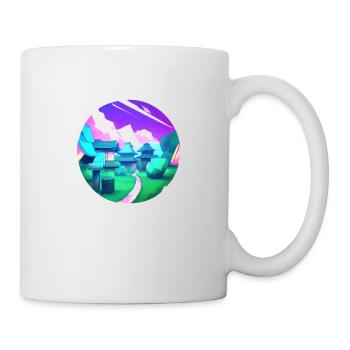 Low Poly - Vivid Japanese Village - Tasse - Weiß - Rechts