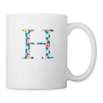 Motif floral personnalisable Monogram H - Mug blanc - blanc - Droite