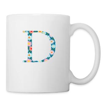 Customizable Monogram D Floral Pattern - Mug - white - Right