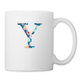 Motif floral Monogram Y personnalisable - Mug blanc - blanc - Droite