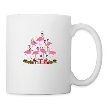 Flamant rose Noël. Cadeau de Noël - Mug blanc - blanc - Droite