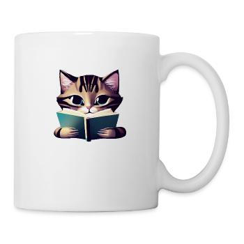 Livres pour chats Livre gueule de bois Chaton Chat domestique Lecture - Mug blanc - blanc - Droite
