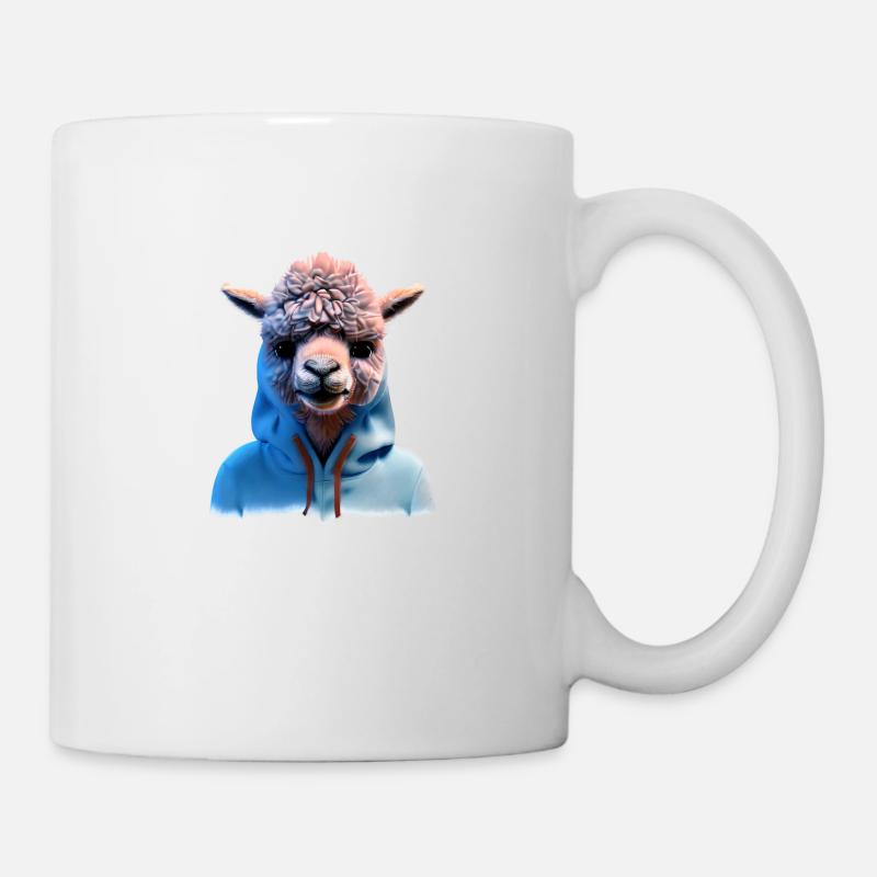 L’alpaga éleveur d’alpaga porte un pull en éventail d’alpaga - Mug blanc - blanc