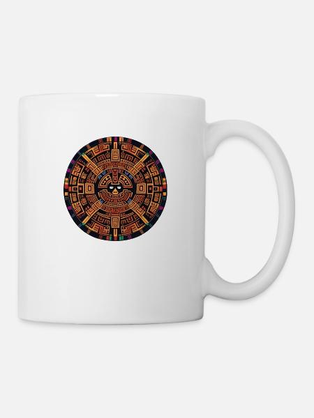 Maya-Indisches Azteken-Design - Tasse - Weiß
