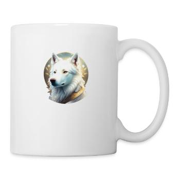 Weisser Schäferhund Portrait Art Avantgarde - Tasse - Weiß - Rechts