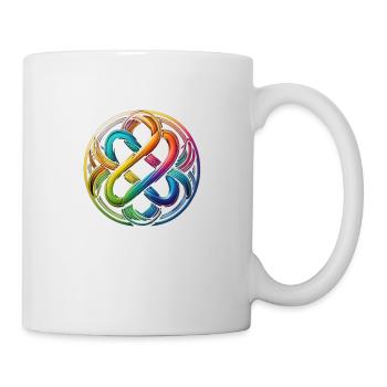 Ein keltischer Knoten in Regenbogen Farben - Tasse - Weiß - Rechts