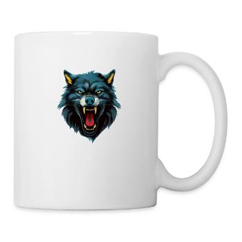 loup en colère - Mug blanc - blanc - Droite