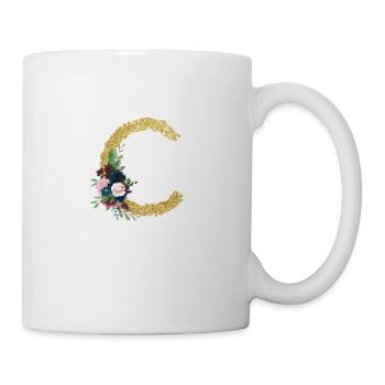 Buchstabe c floral gold - Tasse - Weiß - Rechts