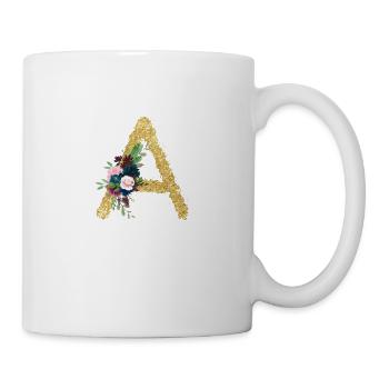 Letter to gold floral - Mug - white - Right