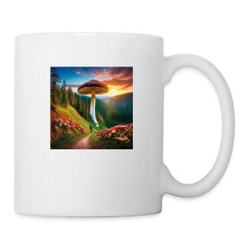 psychedelisches trippy Wanderer Pilz-Design - Tasse - Weiß - Rechts