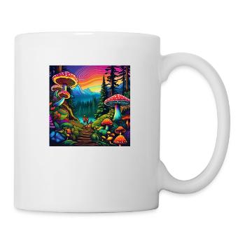 psychedelisches trippy Freundschafts-Design - Tasse - Weiß - Rechts