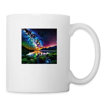 psychedelisches trippy Milchstraßen-Design - Tasse - Weiß - Rechts