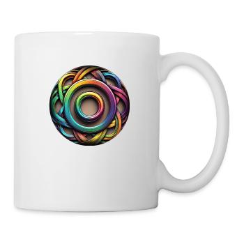 Regenbogen Farben Elemente Knoten - Tasse - Weiß - Rechts