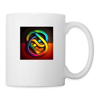 Bunte Formen im Regenbogen Farben Stil - Tasse - Weiß - Rechts