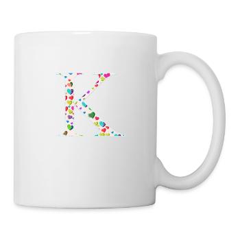 Customizable Monogram K Heart Pattern - Mug - white - Right