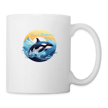 Süßes Orca Meer Delfin Design - Tasse - Weiß - Rechts
