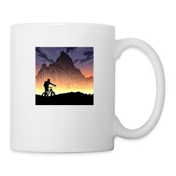 Mountainbiker Bergradler - Tasse - Weiß - Rechts