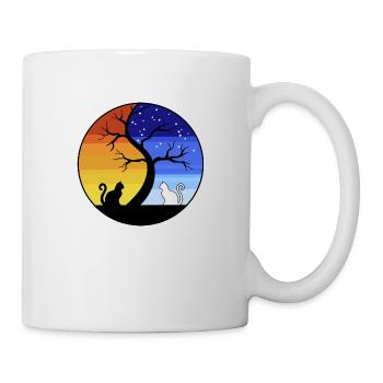 CHAT YING YANG - Mug blanc - blanc - Droite