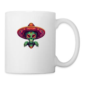 Mexikanischer Außerirdischer mit drei Fingern und - Tasse - Weiß - Rechts