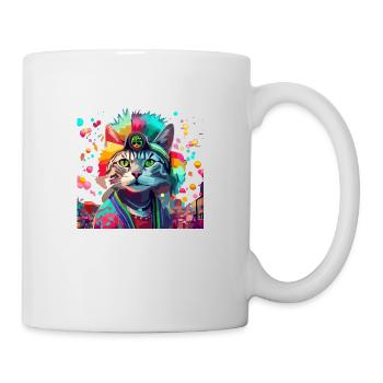 Festival Cat Geschenk - Tasse - Weiß - Rechts