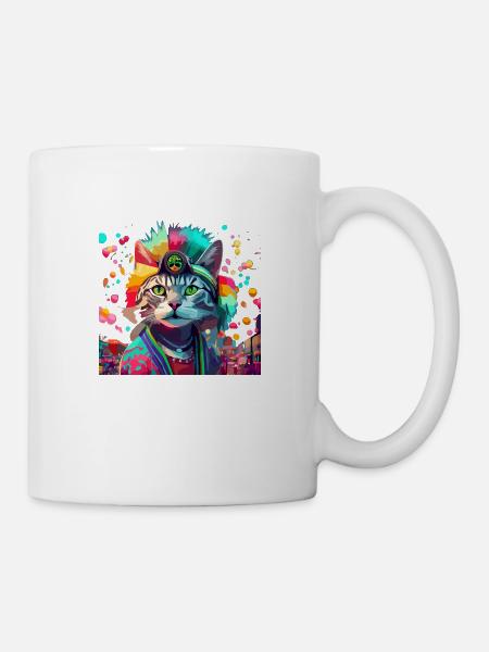 Festival Cat Geschenk - Tasse - Weiß