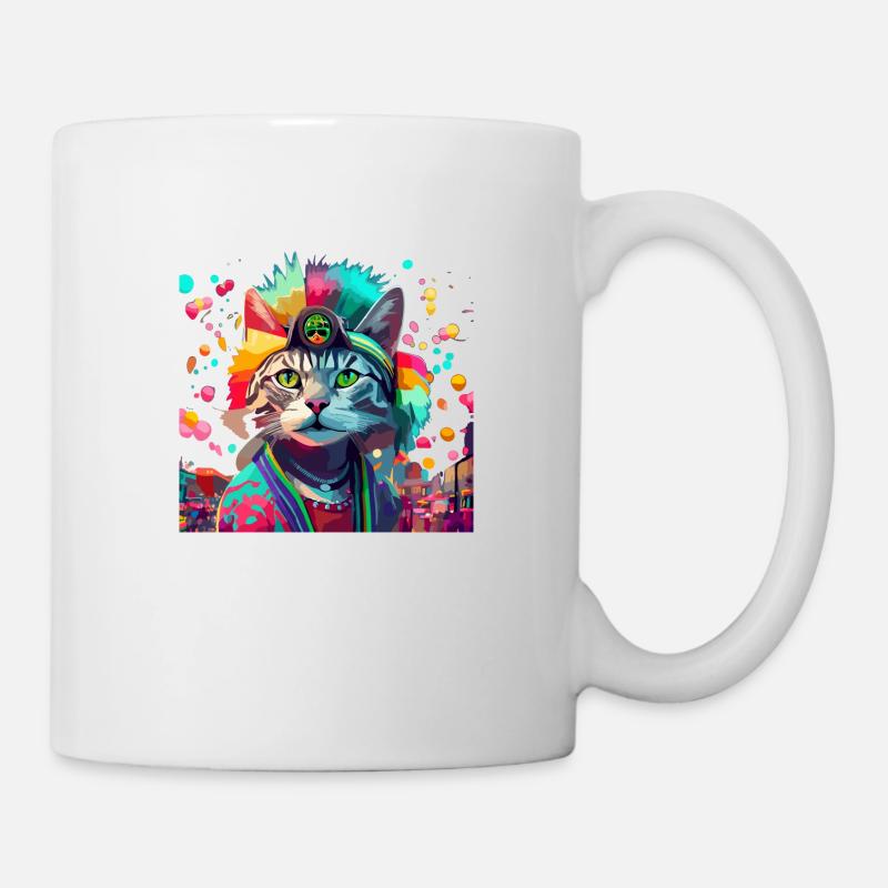 Festival Cat Geschenk - Tasse - Weiß