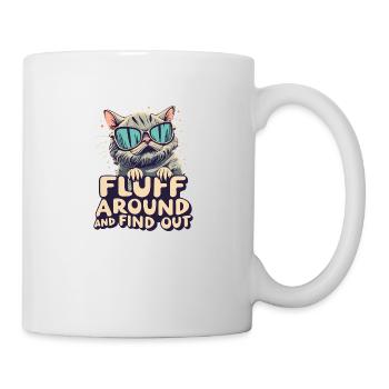 Fluff around and find out - Cat with sunglasses - Mug - white - Right