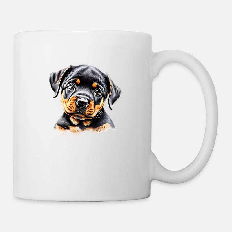 Rottweiler Chien Chiot Rottweiler Puppy Chiens - Mug blanc - blanc
