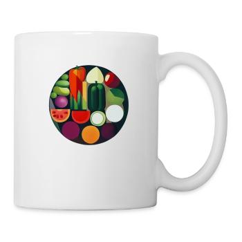 Artistic vegetables composition plant based power - Mug - white - Right