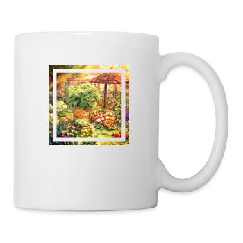 Garten im Anime-Stil mit pflanzlicher Kraft - Tasse - Weiß - Rechts