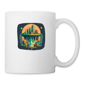 Brokkoli-inspirierte futuristische Stadt - Tasse - Weiß - Rechts