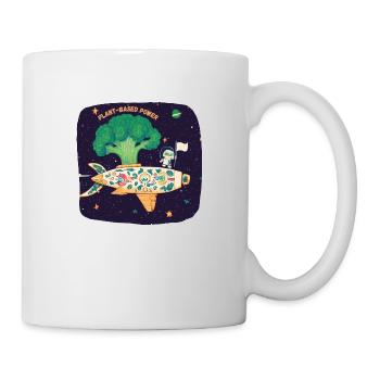 Alimentation basée sur une plante de vaisseau spatial alimenté par le brocoli - Mug blanc - blanc - Droite