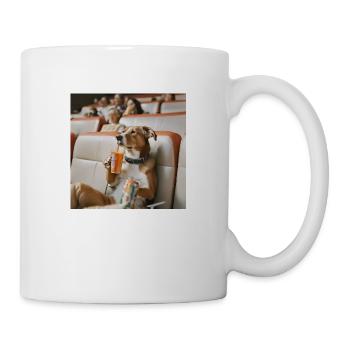 Chien au cinéma - Mug blanc - blanc - Droite