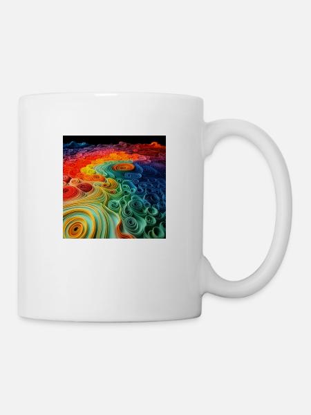 Regenbogenspiralen - Tasse - Weiß
