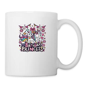 Anniversaire: Le design de la licorne princesse anniversaire - Mug blanc - blanc - Droite