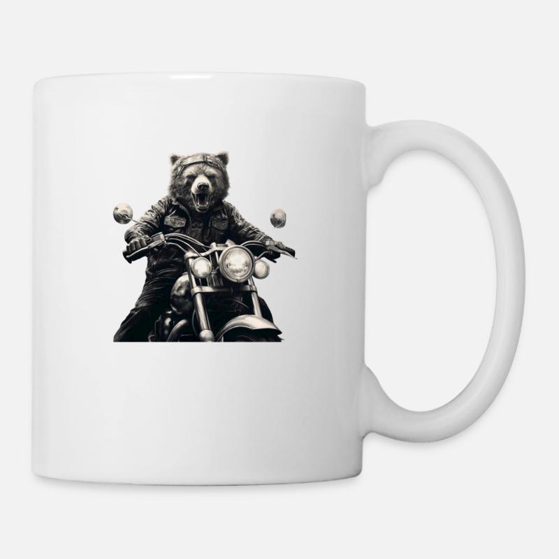 Motard Ours - Mug blanc - blanc