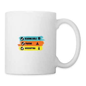 Christlicher Humor Bibel Beten Anbetung - Tasse - Weiß - Rechts