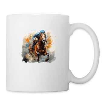 Le sport des courses de chevaux a une longue tradition - Mug blanc - blanc - Droite