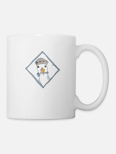 Moin Seemöwe im Diamantrahmen - Tasse - Weiß