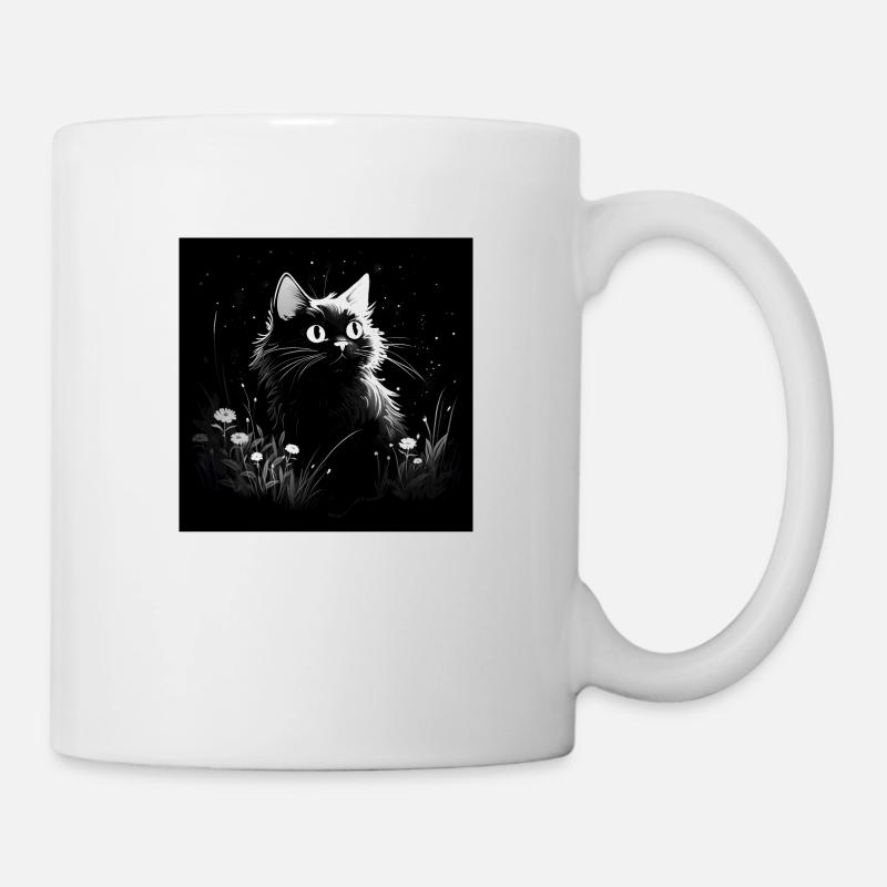 Chat en noir et blanc - Mug blanc - blanc