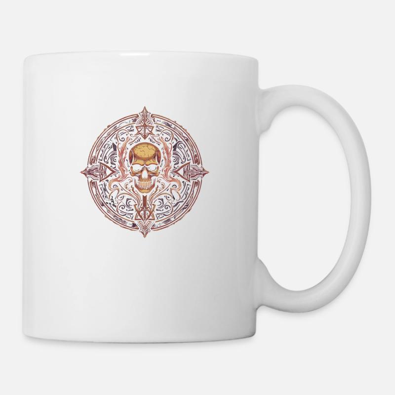 666, Crâne sombre, Halloween Horreur - Mug blanc - blanc