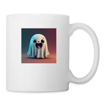 Happy Halloween cute ghost tongue out scary funny - Mug - white - Right