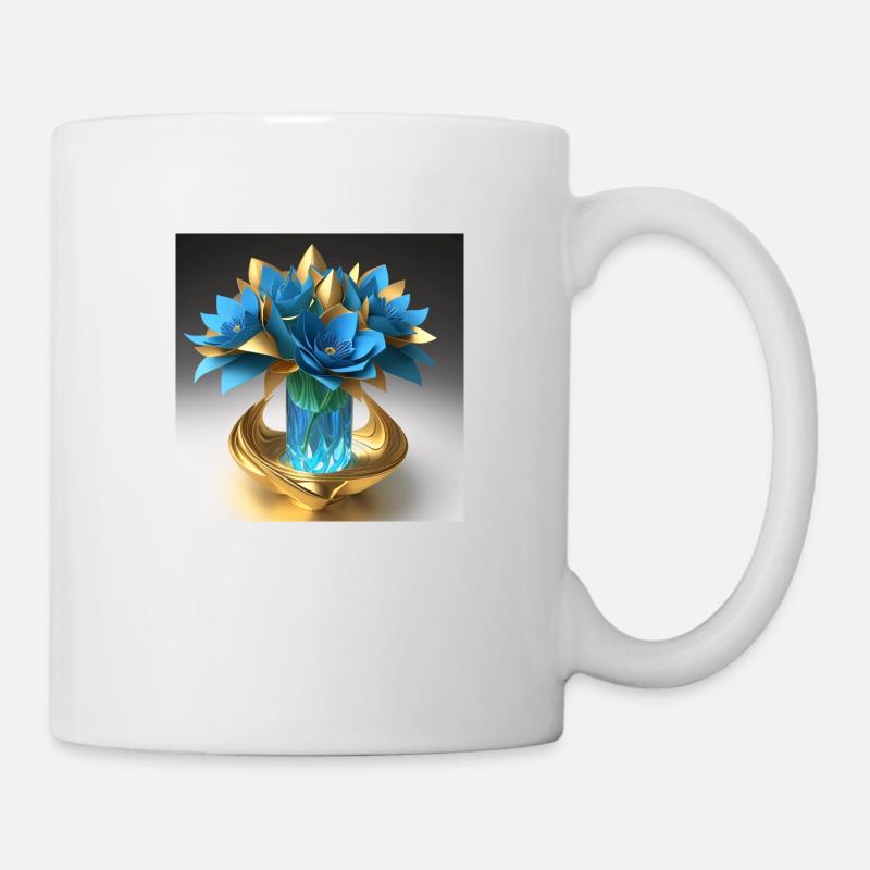 Flowers in a crystal vase - Mug - white