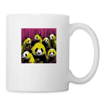Panda im Neon-Stil - Tasse - Weiß - Rechts
