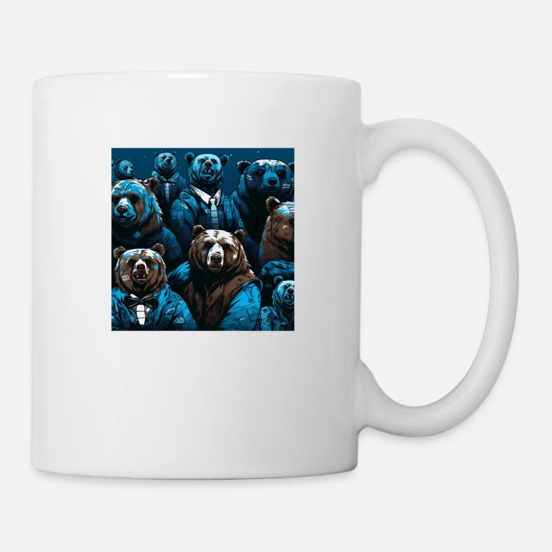 Neon-Neon-Bärenmuster - Tasse - Weiß