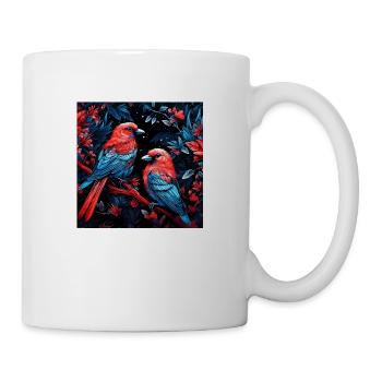 Neonvögel im Neon-Stil - Tasse - Weiß - Rechts