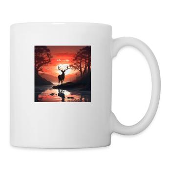 Hirsch im Wald - Tasse - Weiß - Rechts